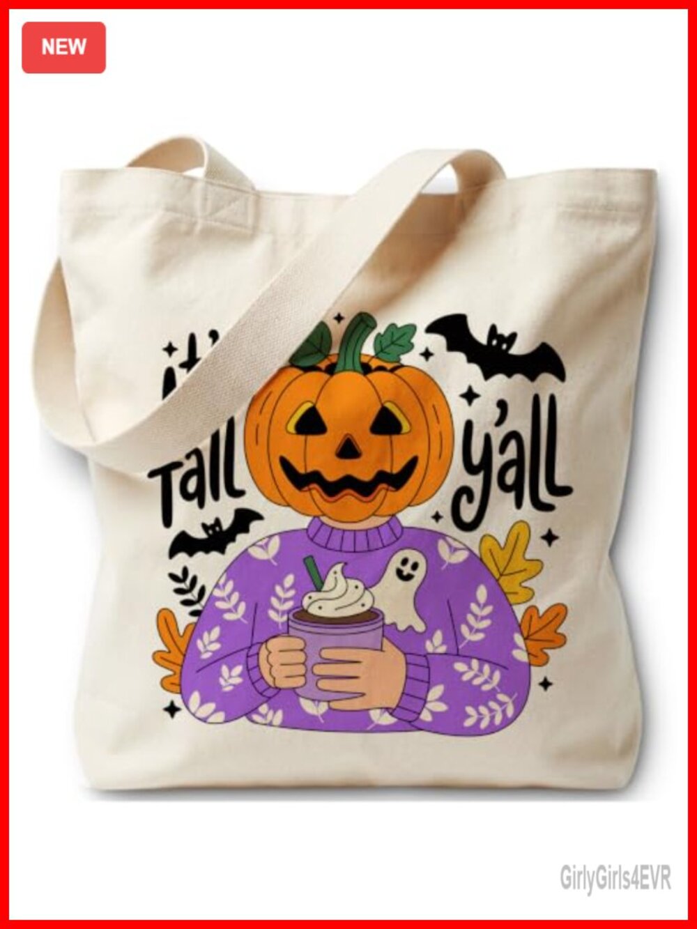 Canvas Tote Bag Halloween Gift for Women Work Reusable Shopping Shoulder Bag